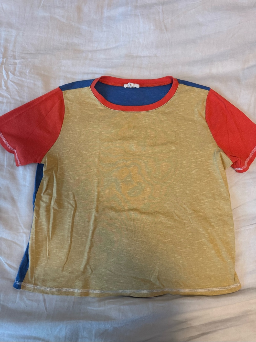 Roolee Colorblock Short Sleeve Tee in Yellow, Red & Blue